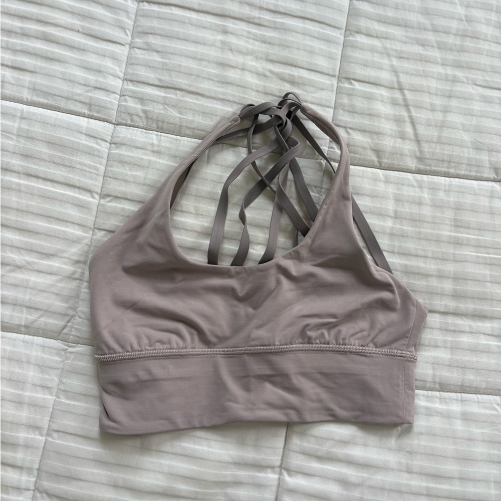 lululemon athletica Strappy Back Sports Bra - Taupe/lilac
